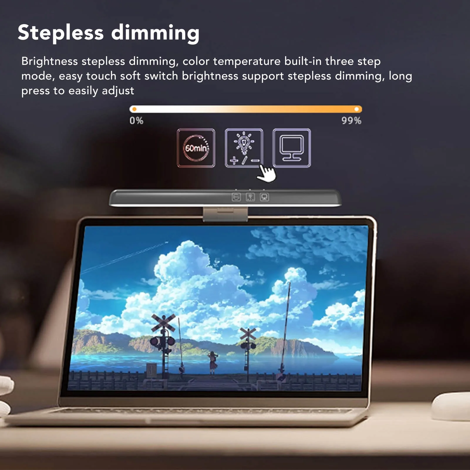 Laptop Monitor Light Bar Professional Asymmetric Light Source Touch Switch Type C Interface Computer Monitor Lamp Bar