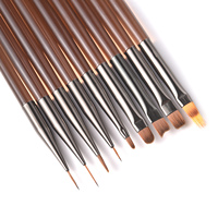 9PCS UV Gel Nail Brush Liner DIY Painting Pen Manicure Acrylic Drawing Brush for Nail Art Design Nails Tip Display Painting Tool