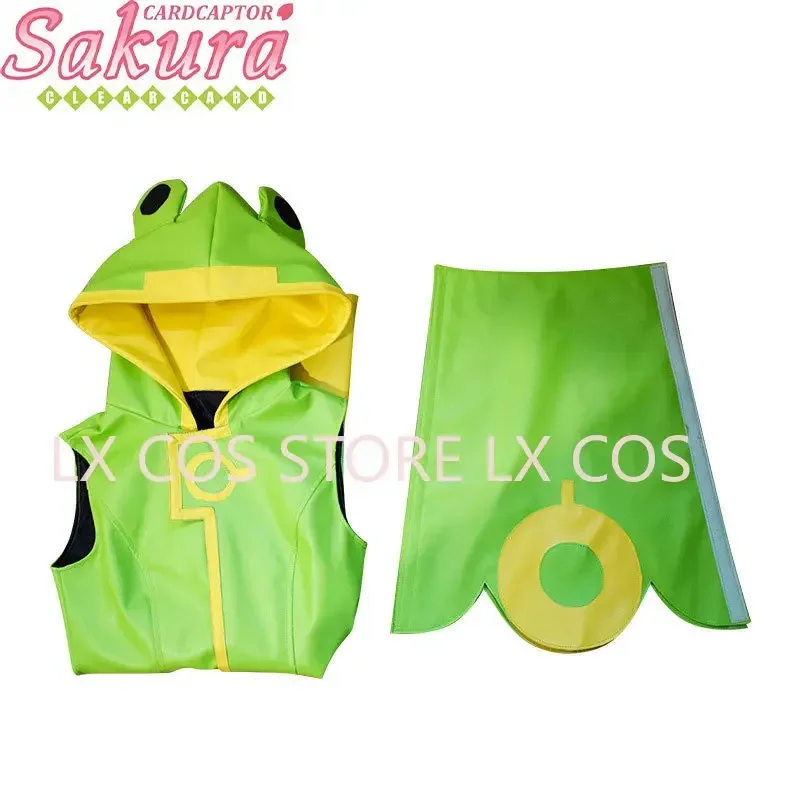 Adult Kids Clear Card Clamp Cardcaptor Sakura Kinomoto Sakura Cosplay Frog Costume+Shoes Cover Waterproof Halloween