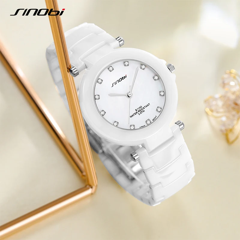 Sinobi High Quality Women Watches Fashion Woman Quartz Wristwatches Diamond Ladies Watch Jewelry Female Clock Relogio Feminino