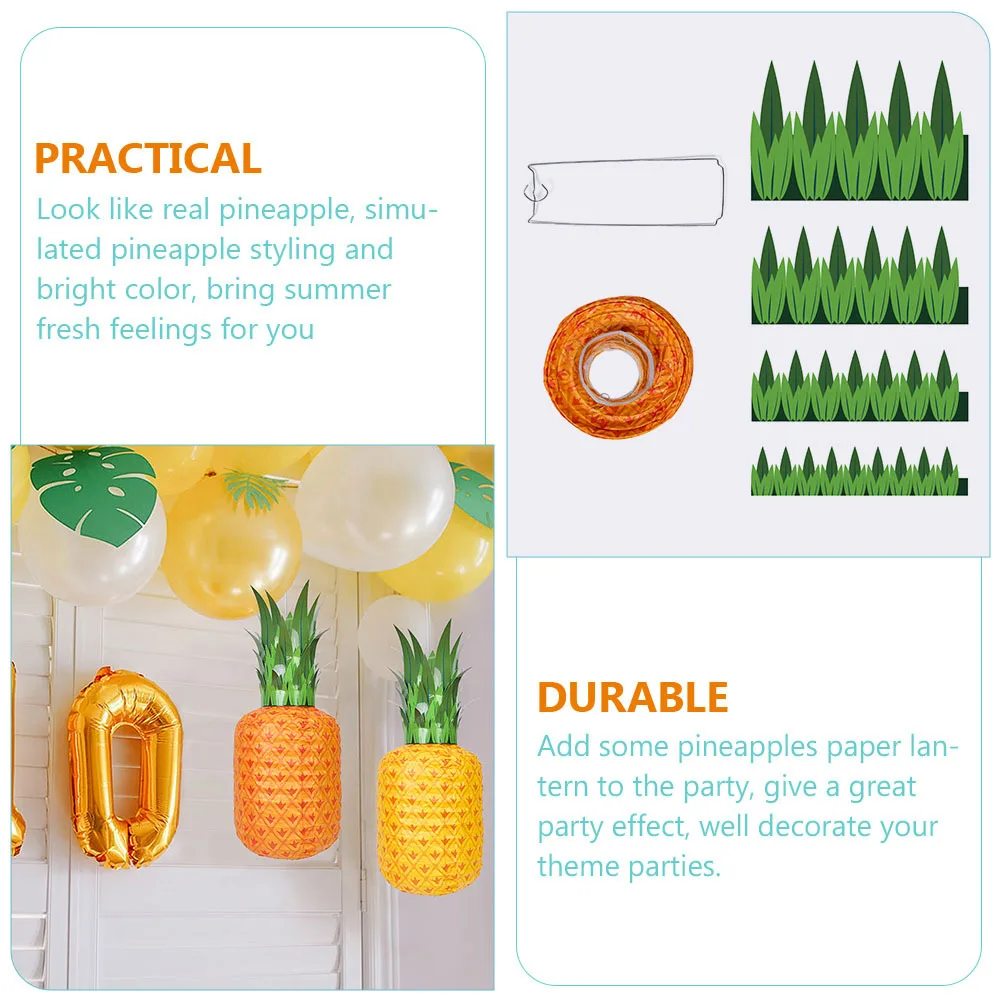 Lampiony papierowe w kształcie ananasa, dekoracje na imprezę, dekoracje na hawajskie luau