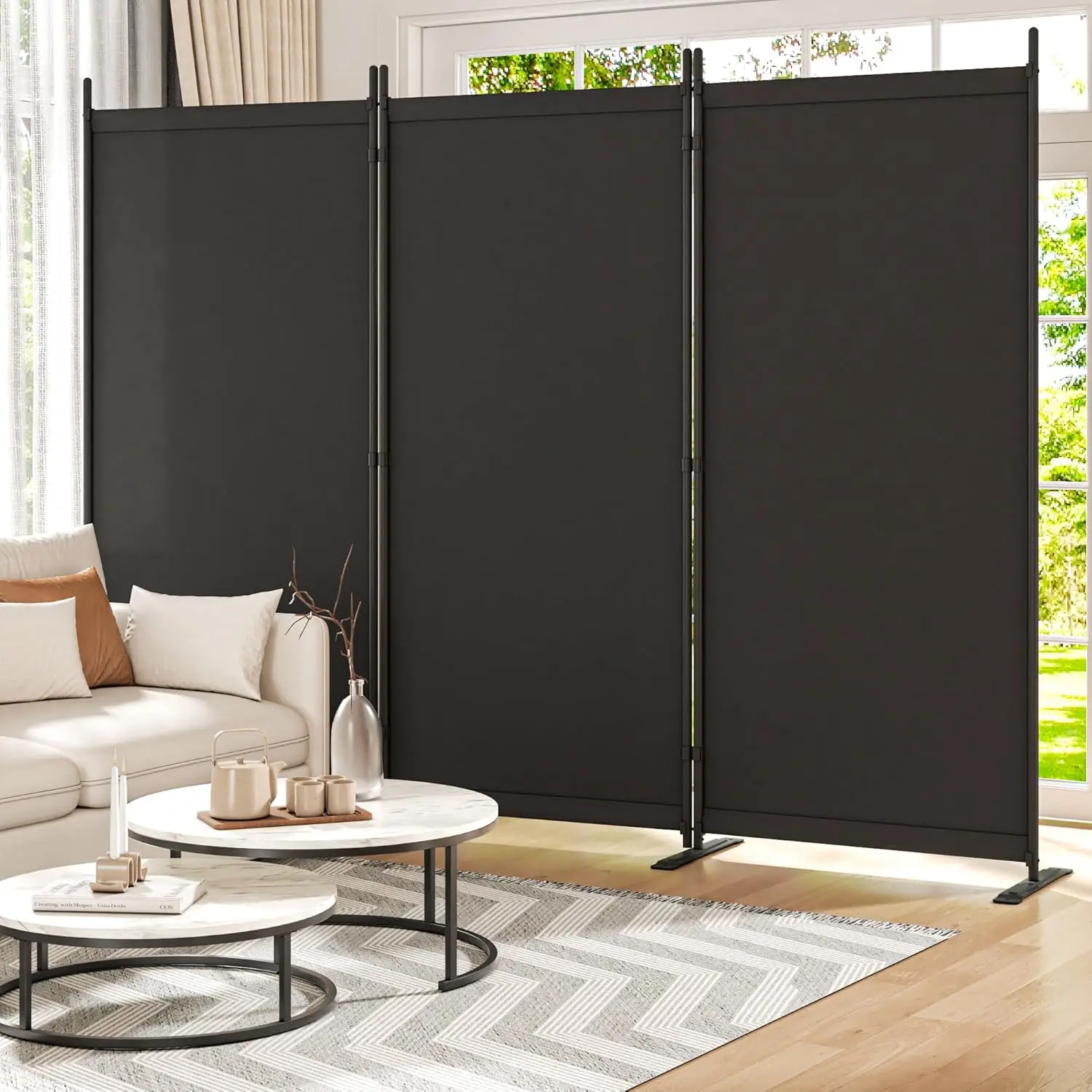 

Room Divider 6FT Folding Privacy Partition Screen, 103'' W Freestanding Wall Divider for Room Separation, Portable 3 Pan