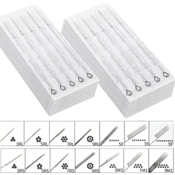 100/50 Uds agujas de tatuaje mixtas 1/3/5/7/9/11/15 RL RS M1 RM tamaño agujas de tatuaje estériles desechables para empuñaduras de máquina suministro de puntas