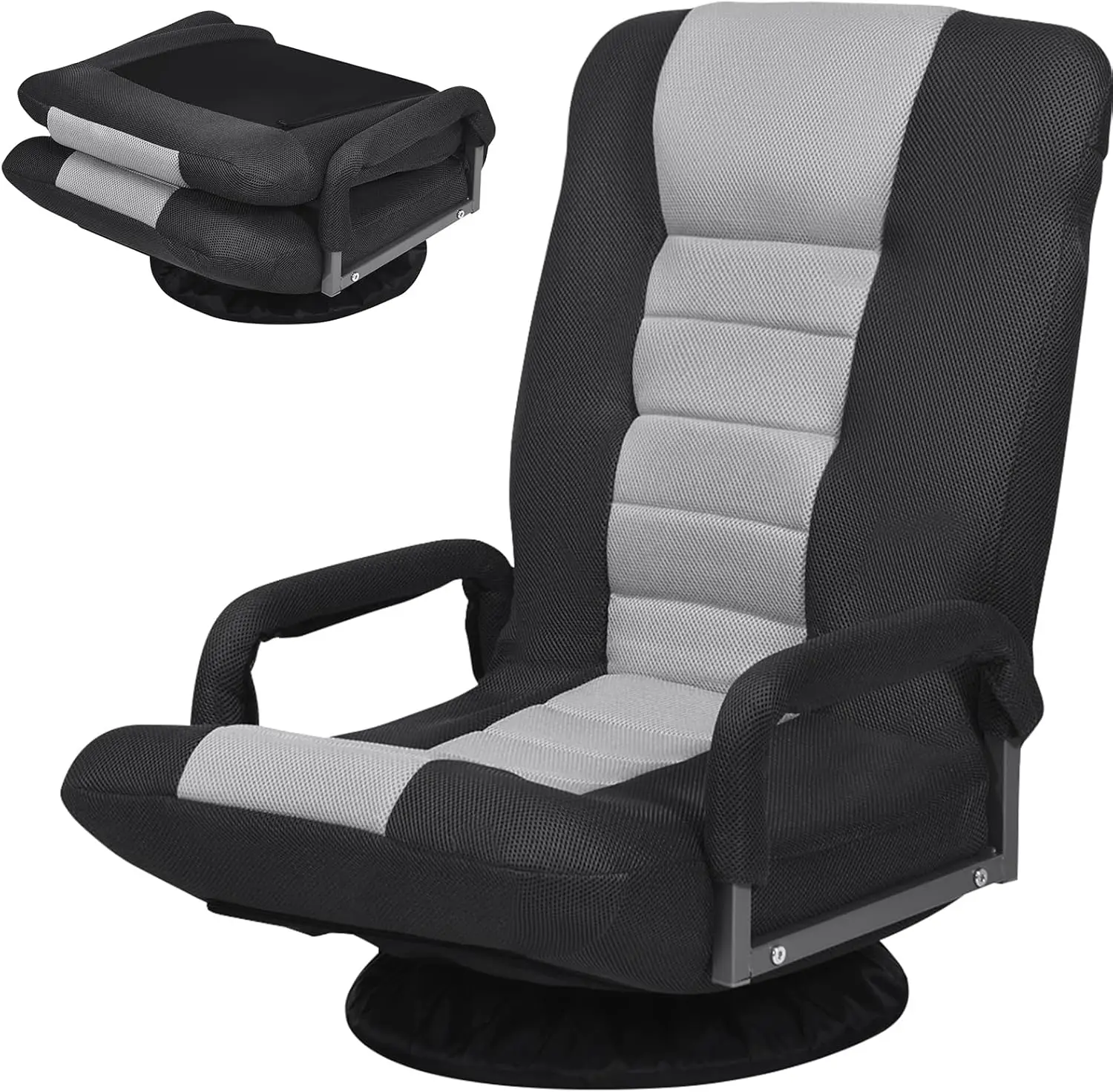 

Floor Gaming Chair, 360 Degree Swivel Floor Chair Armrests, 6 Adjustable Position, Padded Backrest, Folding Floor Chair Rocker