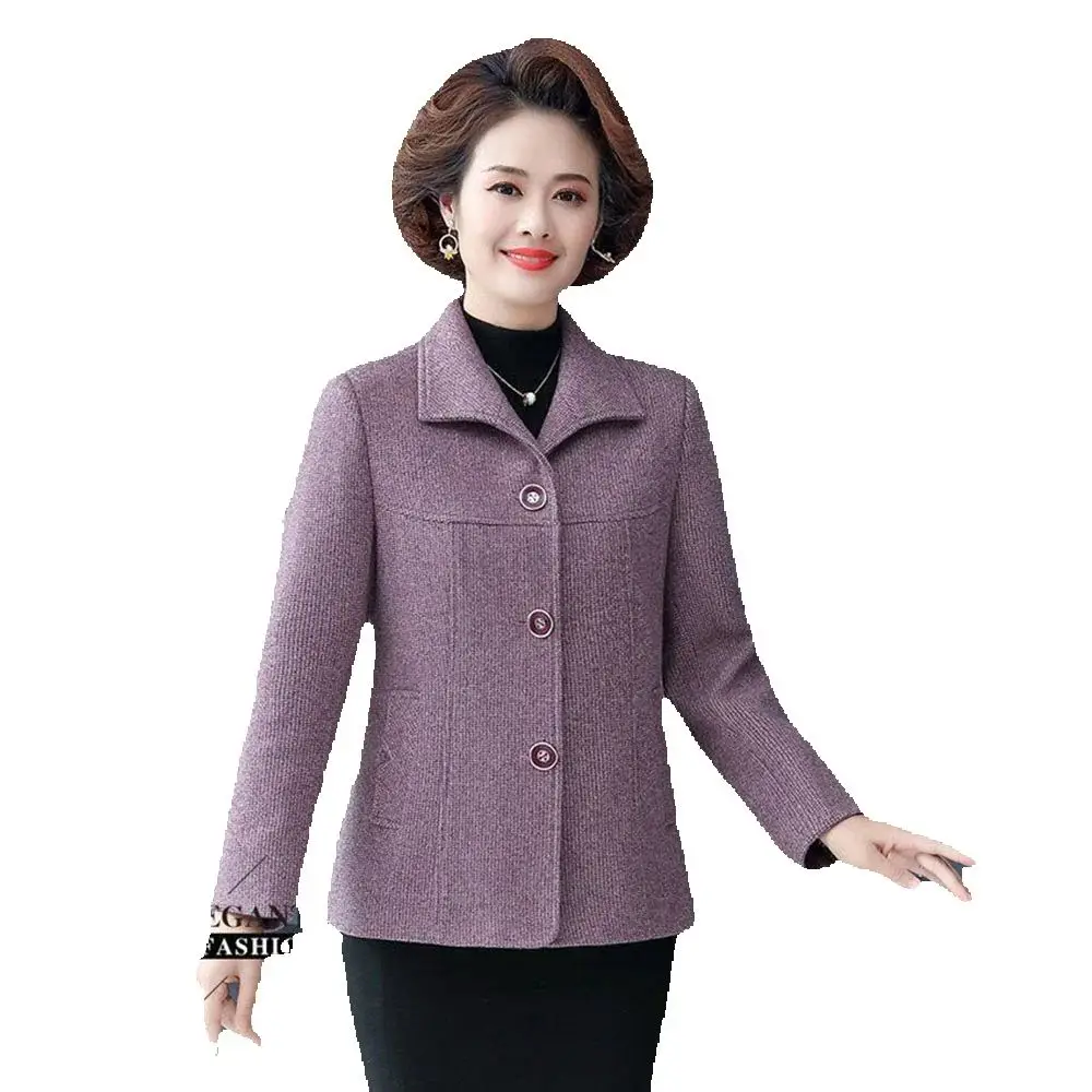 Fashion Mother Autumn And Winter Woolen Coat Cutumn And Winter Slim Short Casual Warm Cotton-padded Clothes Female Tide.