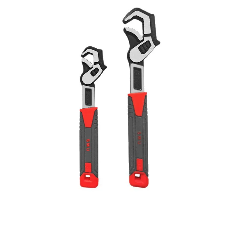 8/10inch Self Locking Wrench High Carbon Steel Multi Functional Adjustable Open Wrench Manual Spanner Quick Plumbing Repair Tool