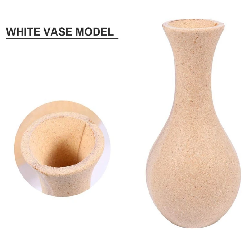 Vase à fleurs en bois inachevé pour enfants, bricolage, dessin floral fait à la main, jouets de peinture, artisanat, 5 pièces