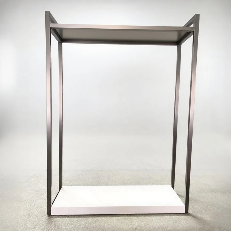 custom.High-End Stainless Steel Premium High-Low Exhibition Rack Clothing Display Stand LED Wedding Dress Display Stand