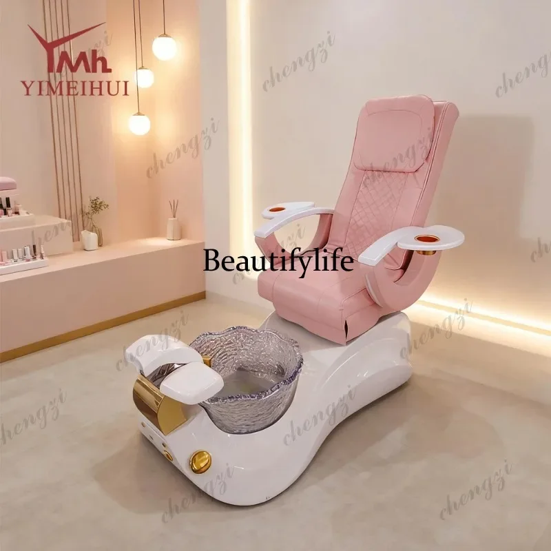 M138 TTT Nail Salon White Massage Pedicure Spa Chair Pipeless Luxury Pedicure foot bath chairs
