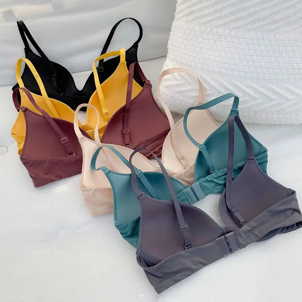 حمالة صدر عصرية قابلة للتعديل ومضادة للترهل ومضادة للصدمات ملابس داخلية بدون خياطة حمالة صدر لاسلكية عميقة على شكل حرف V للفتيات