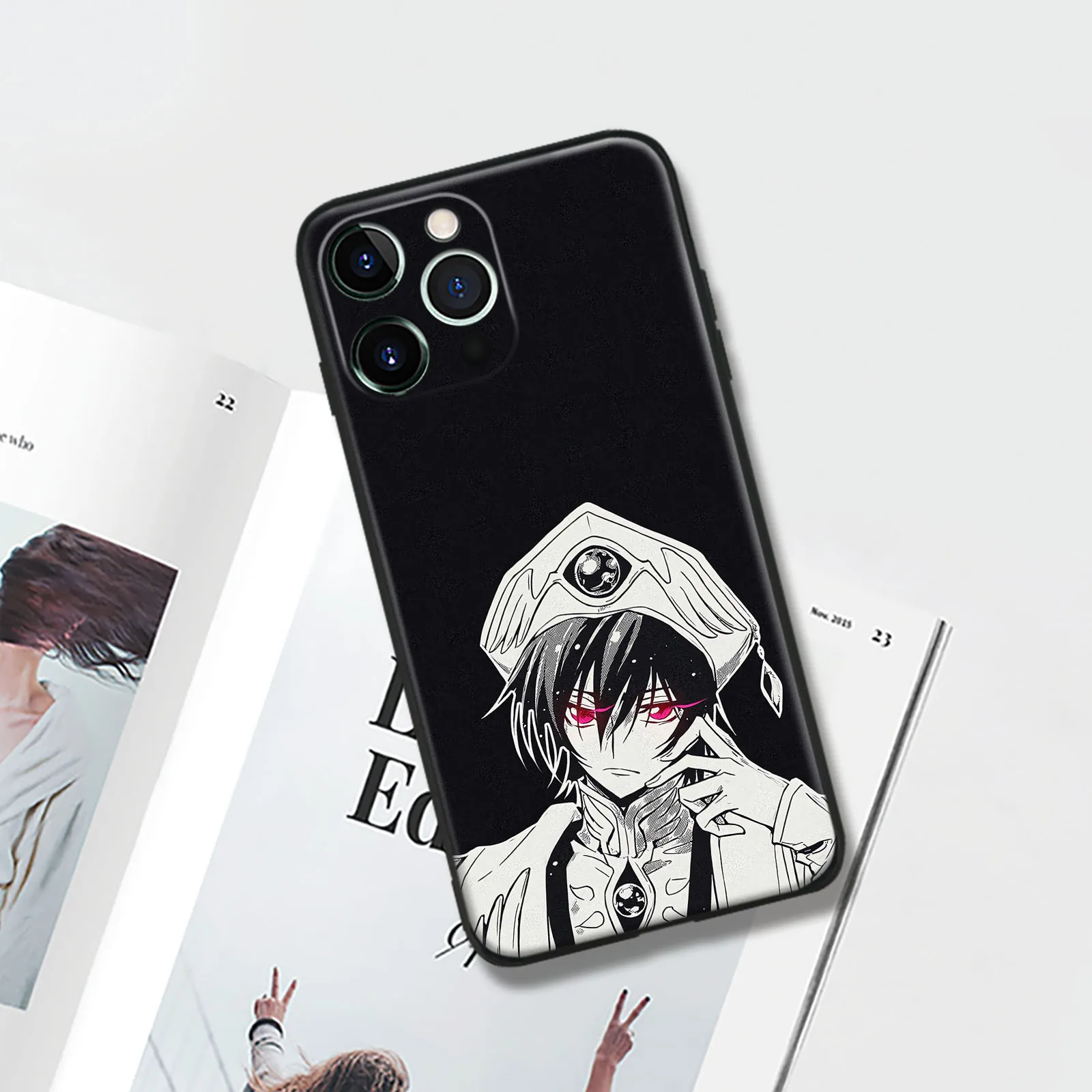 Lelouch vi Britannia Manga Soft Silicone Glass Phone Case for iPhone Se3 7 8 14 15 Plus Xr X XS 12 13 Mini 11 14 15 Pro Max