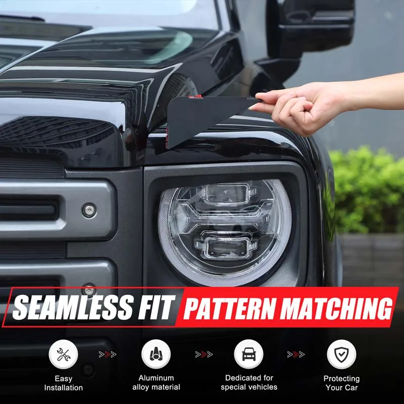 

metyoucar For Haval Mastodon 2023-2024 Aluminum Alloy Black Car Headlight Angry Eyes Headlight Cover Trim Car Accessories