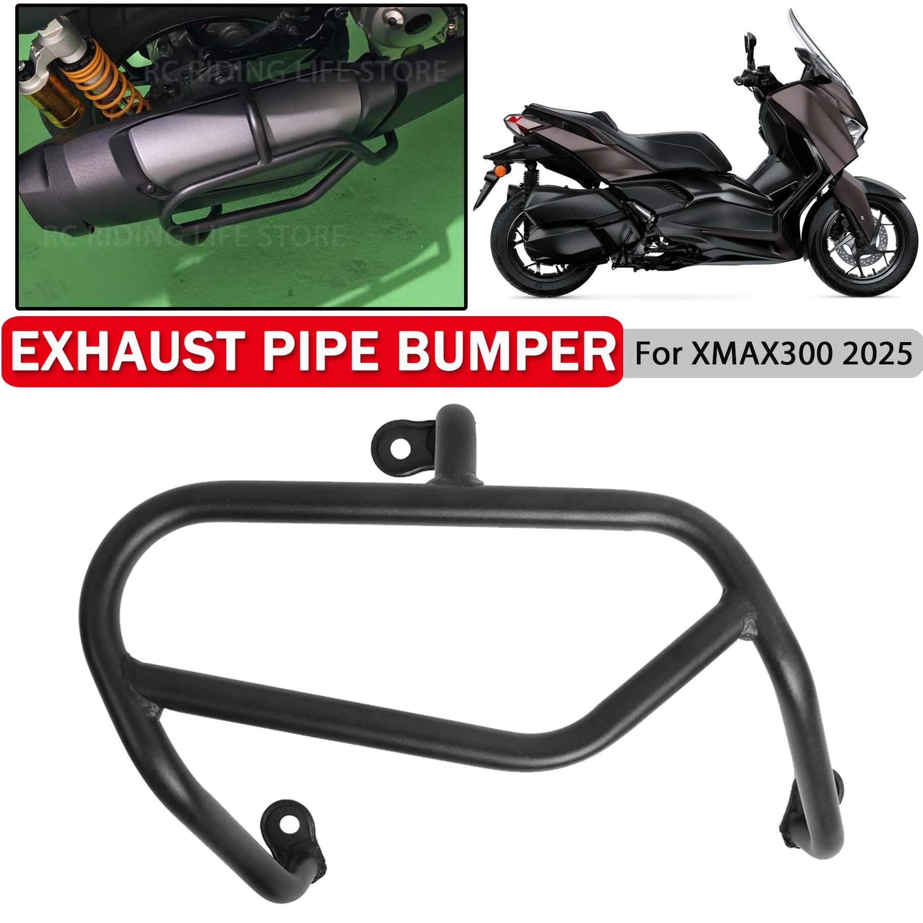 

For YAMAHA XMAX300 XMAX 300 XMAX X MAX 300 300XMAX 2025 Exhaust Pipe Bumper Guard Bar Muffler Cover Protector Falling Protection