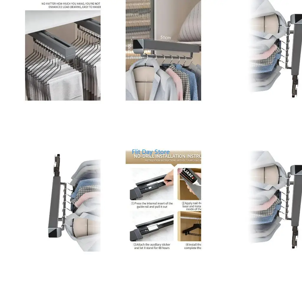 F92C Smooth Sliding Aluminum Metal Extendable Clothes Rack With 30kg Capacity And Efficient Design For Small Areas