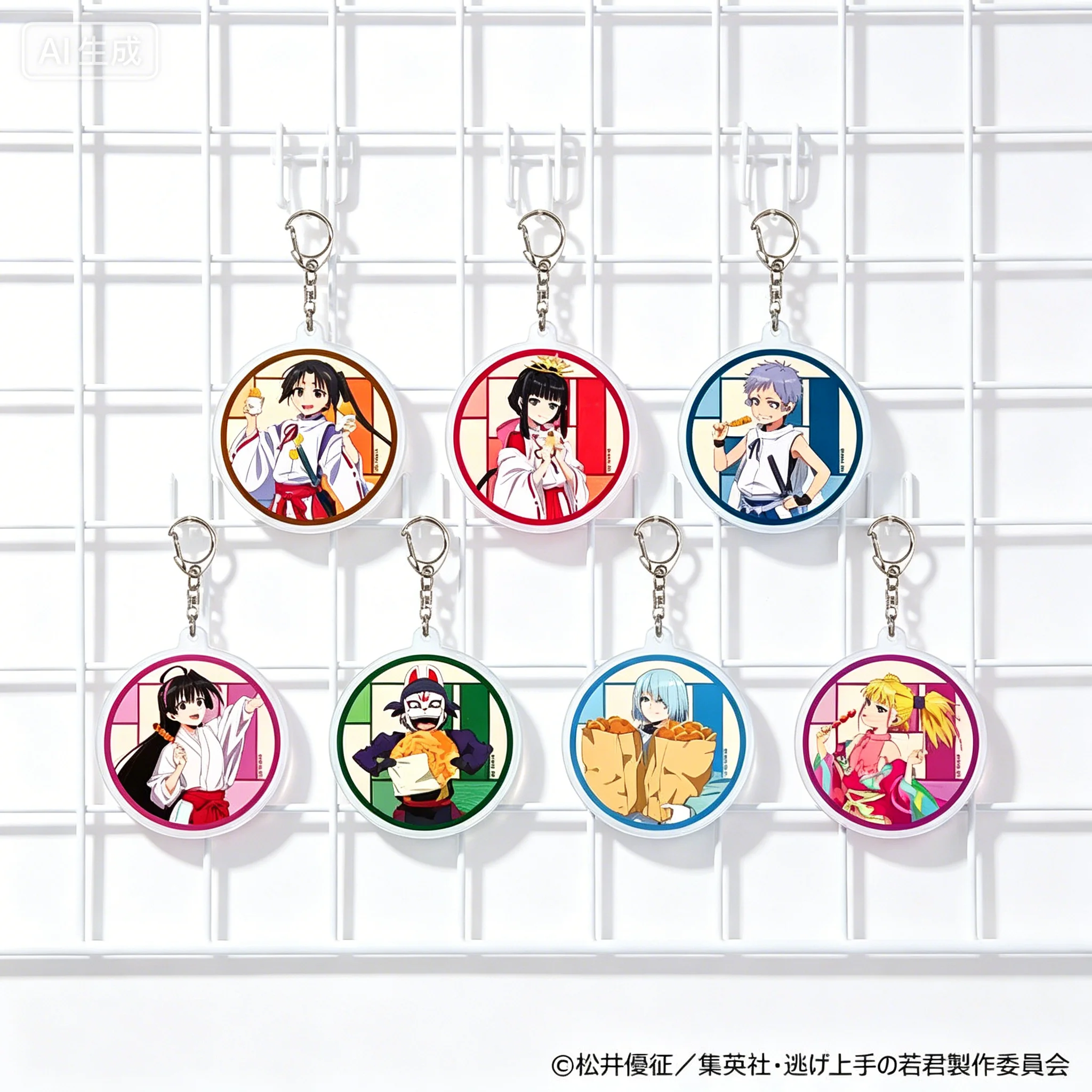 Anime The Elusive Samurai Shizuku Hōjō Tokiyuki Circle Acrylic Pendant Keychains Bag Decorations About 6CM Exquisite Products