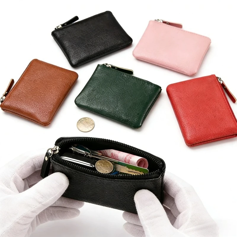 

Кошелек-монетница из искусственной кожи 12x10 см на молнии, органайзер для бумажных денег, чехол для хранения визиток и кредитных карт