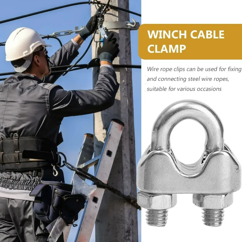 1-20 قطعة سلك مشابك كابلات M3 M5 للكابلات سلك حبل تزوير خيمة حبل الحرس درابزين الفولاذ المقاوم للصدأ U-الترباس السرج السحابات