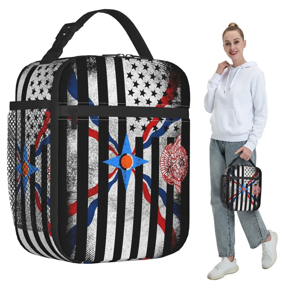 Assyrian Suryoyo Flag Insulated Lunch Bag for Kids School Cooler Thermal Food Box Tote Portable Lunch Boxes Container