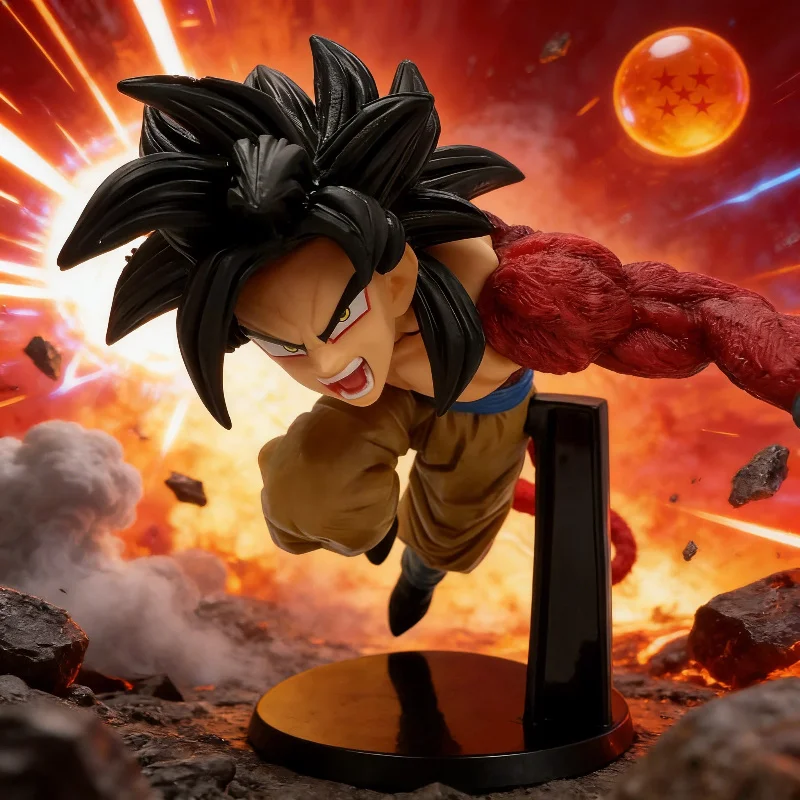 

Dragon Ball Super Saiyan 4 Goku Action Figure With Tail Anime Collectible Statue Desktop Decoration For Anime Fans