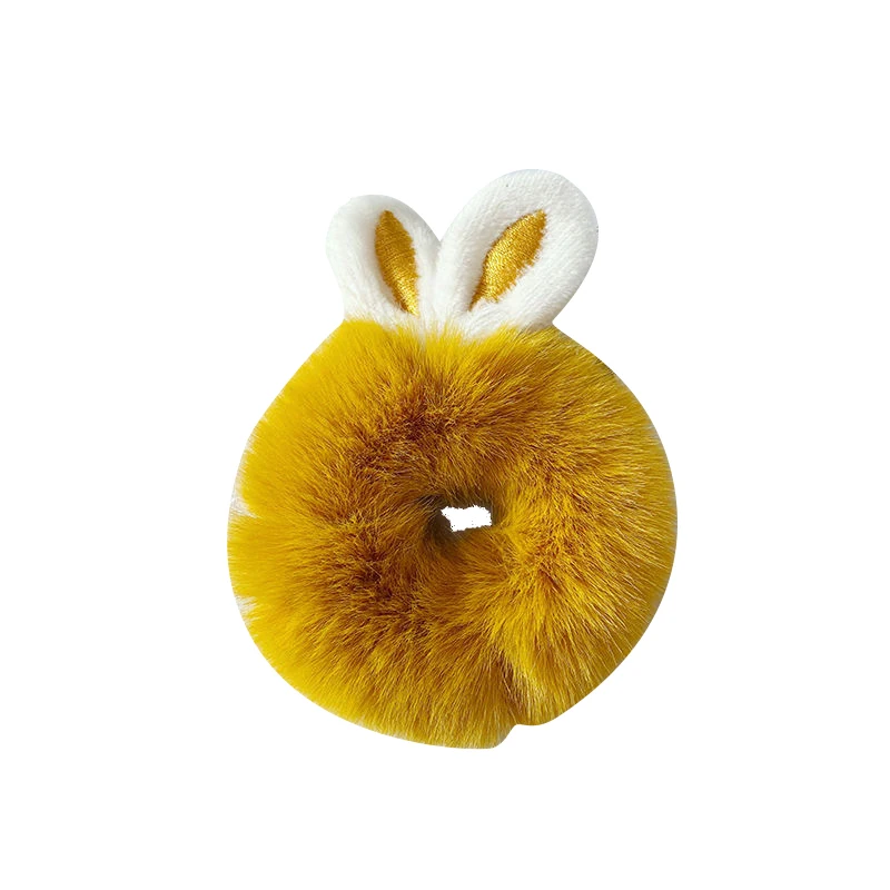 Winter Rabbit Ear Hair Ties Imitation Rabbit Fur Rabbit Ears Elastic Hair Bands Girls Plush Hair Rope Soft Warm Sweet Scrunchies