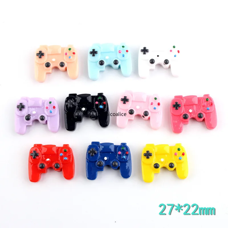 

100pcs Resin Flatback Miniature Game Controller Kawaii Flat Cabochons DIY Craft Decoration Jewelry Accessories