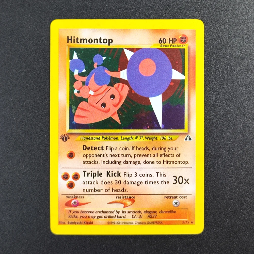 

DIY Proxy Pokemon TCG Pocket Card 2000 P.M Hitmontop 3 Super Rare Collectibles Card Single Classic Game Anime Cards Toys