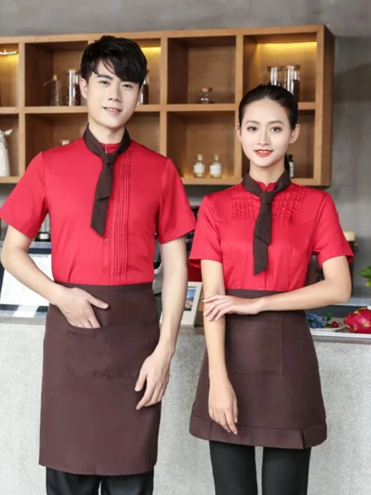 Uniforme de Chef chinois, vêtements de Chef, hauts de cuisine, vêtements de travail d'été pour serveur, café, Restaurant, vêtements pour le personnel du Service alimentaire