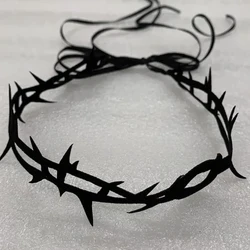 Fashion Thorns Velvet Choker Necklace for Women Vintage Sexy Lace Necklace with Pendants Gothic Girl Neck Jewelry Accessories