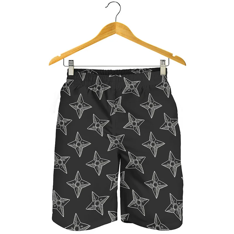 

Cute Ninja Warrior Graphic Short Pants Men 3D Printed Japanese Style Beach Shorts Summer Quick Dry Swim Trunks Surf Board Shorts