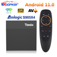 Tanix X4 Smart TV Box Android11 Amlogic S905X4 4G32GB 8K AV1 Media Player 2.4G 5G Dual Wifi BT Google Voice Control Set Top Box