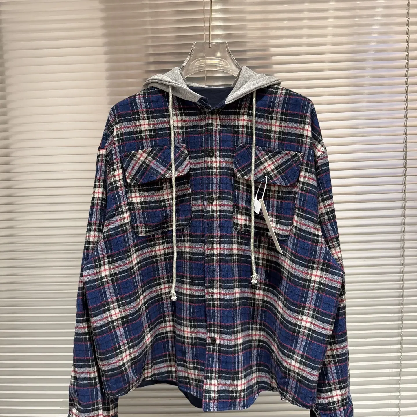 GRAILZ Project G/R Reversible Hooded Plaid Shirt Jacket Heavy Shirt