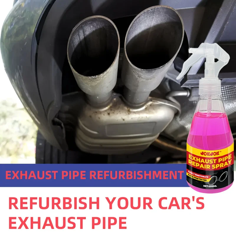 Metal Pipe Protection & Repair Spray, Heavy-Duty Anti-Rust Coating, Exhaust Cleaner Iron Powder Remover, Safe for All Vehicles