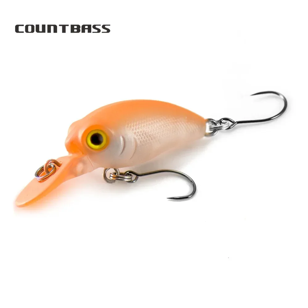 Countbass-señuelos de pesca de plástico duro, cebo de manivela, Wobbler, agua dulce, salmón, tipo de pez, 32mm, 3,2g