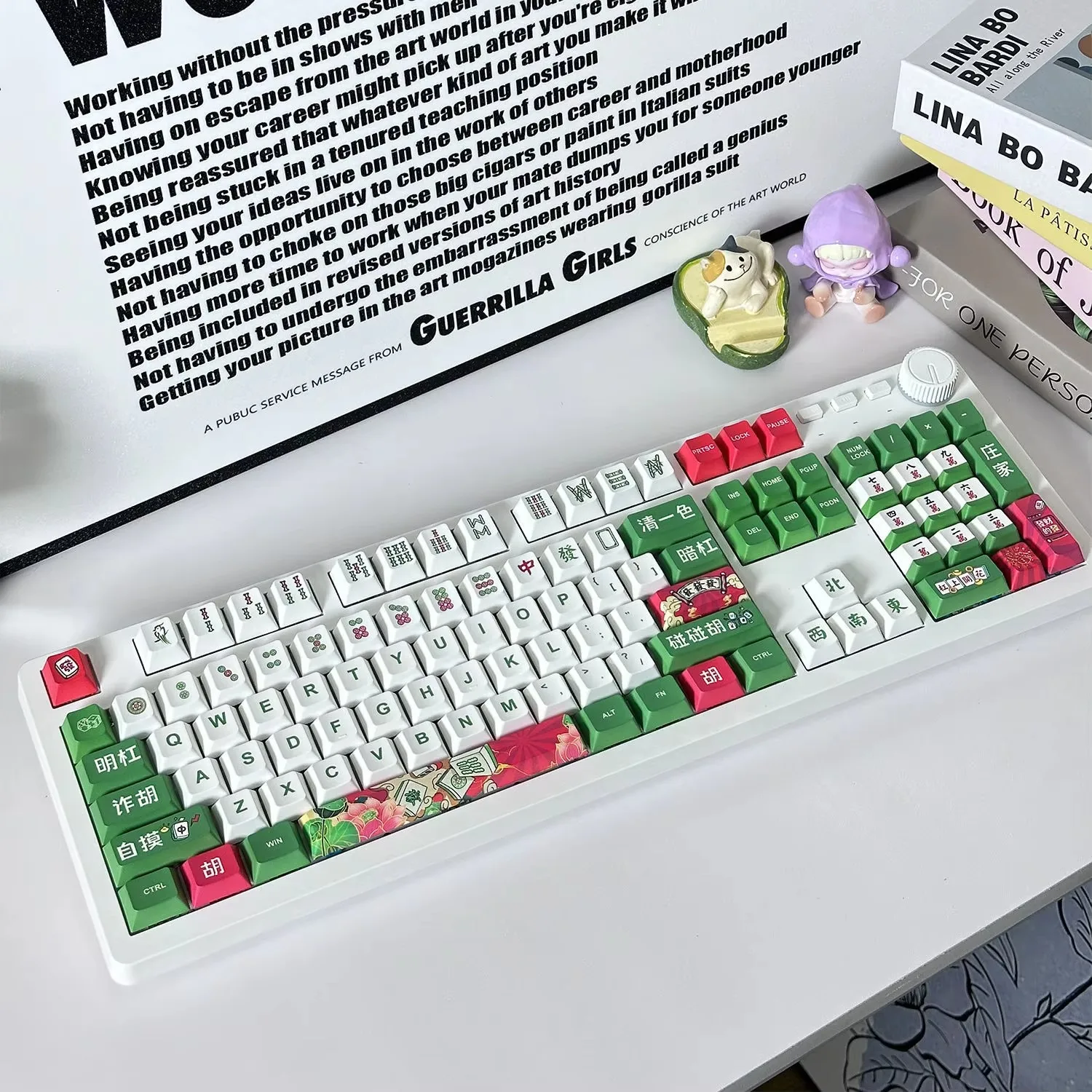 125 keys Original mahjong keycaps Full set of mechanical keyboard Personalized mahjong keycaps Cartoon keycaps