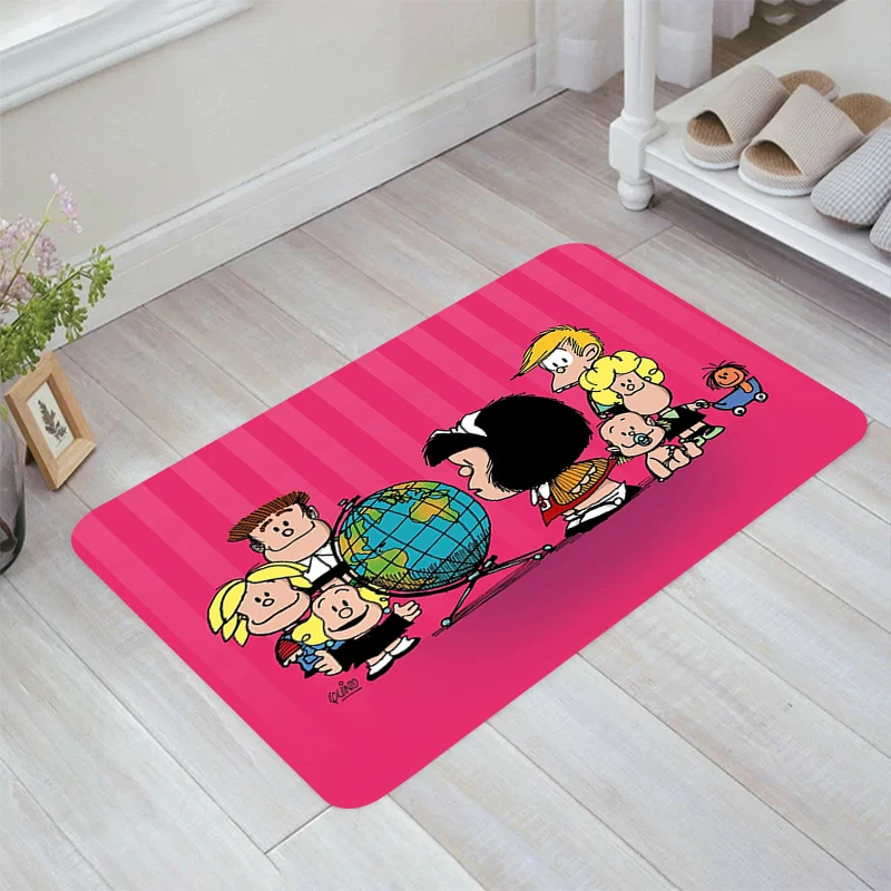 Mafalda Cartoon Floor Mat Doormat Entrance Door Room Rugs Home Carpets Kitchen Rug Balcony Foot Carpet Mats Bathroom Bath House