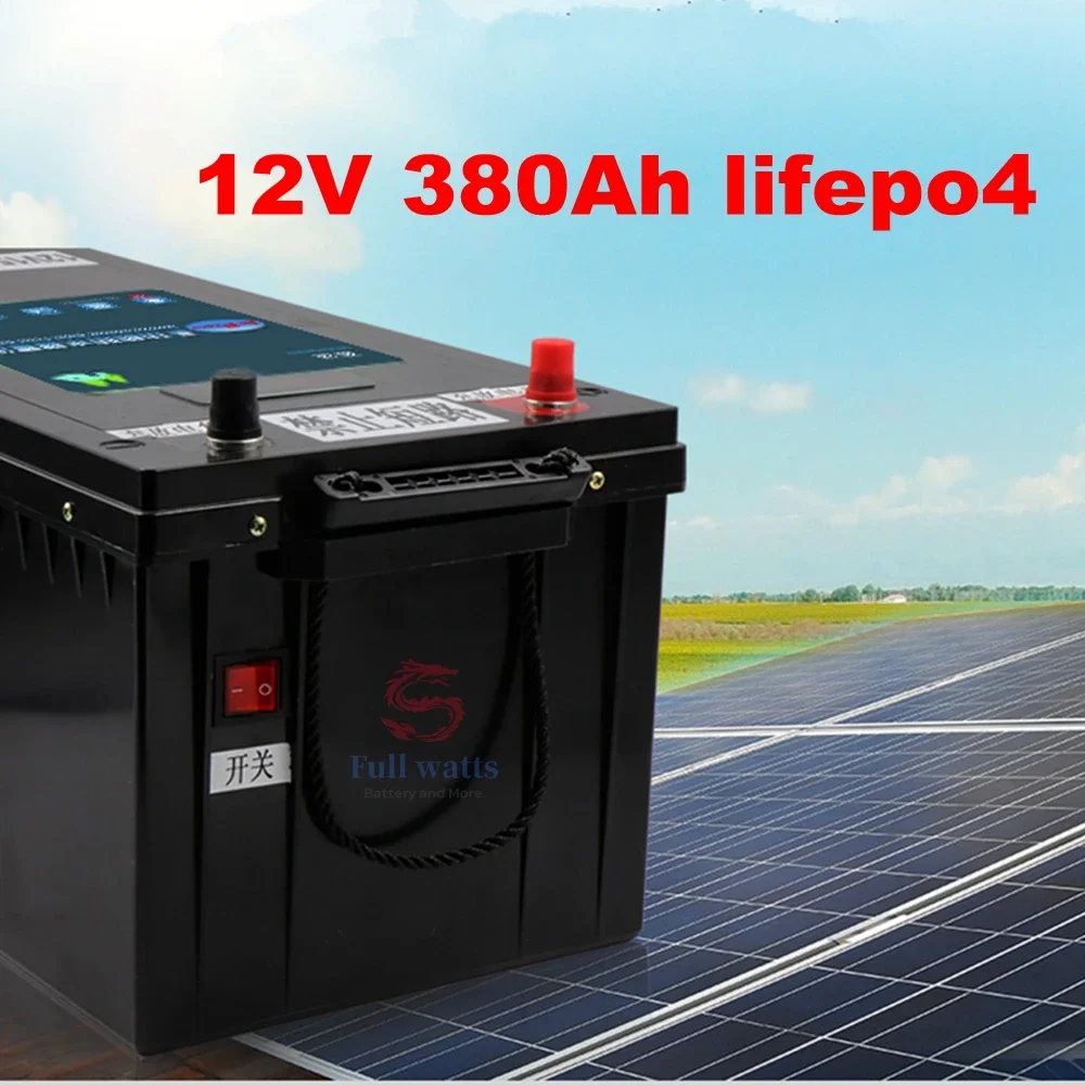 Waterproof 12V 380AH Lifepo4 lithium battery NO 400Ah BMS 4S 12.8V for inverter UPS solar energy storage EV +20A Charger