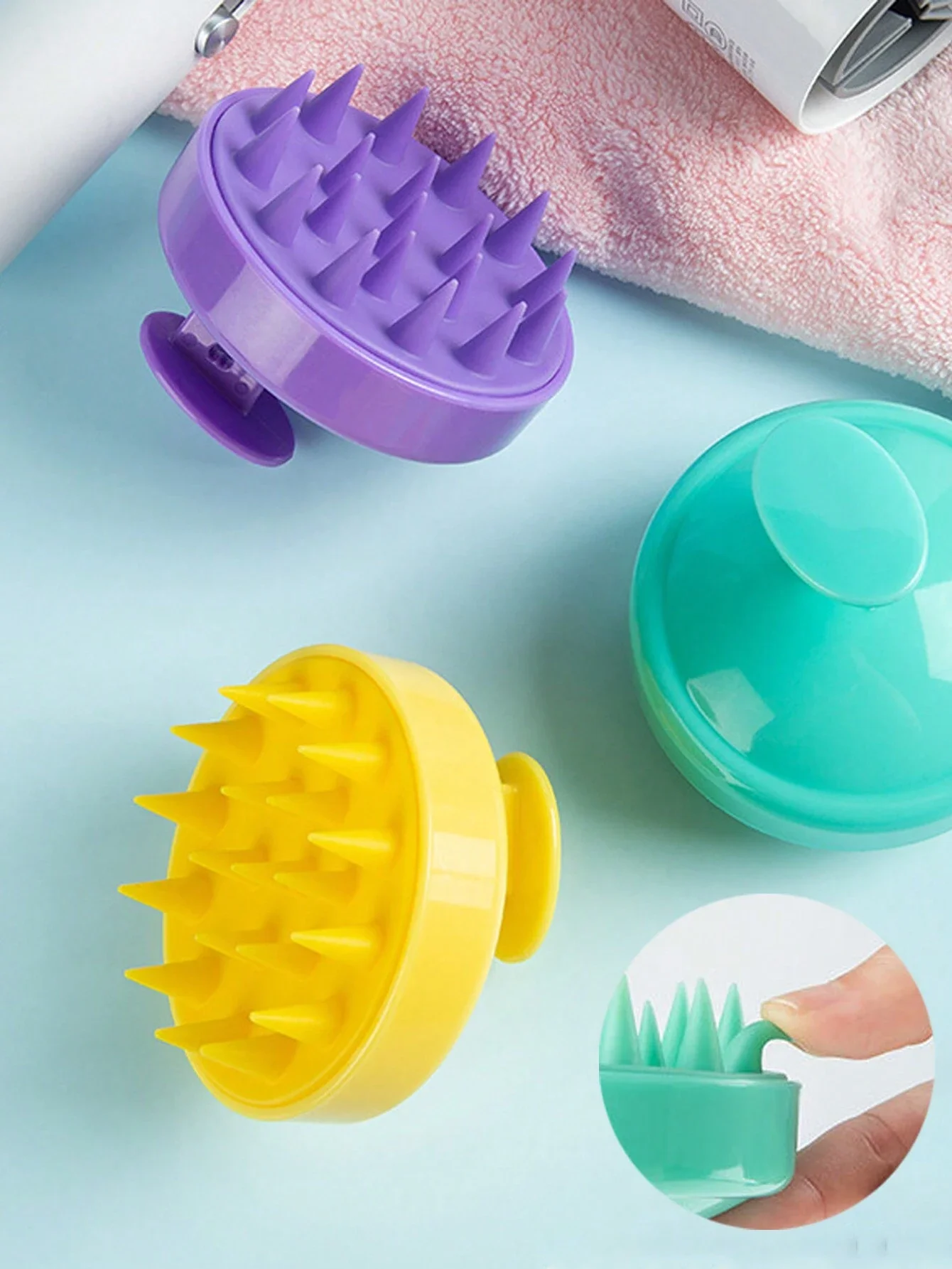 Soft Silicone Massage Shampoo Brush, 1pc Multicolor Manual Head Massager Bath Use Scalp Massager, Hair Brush/Hair Comb Black Fri