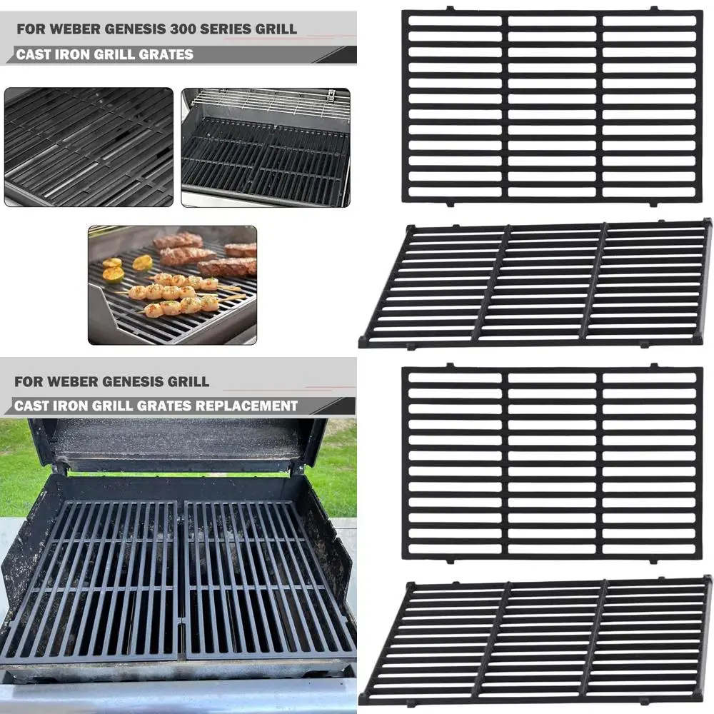 

Replacement Grill Grates for 300 Series, Cast Iron Cooking Grate, 19.5 Inch