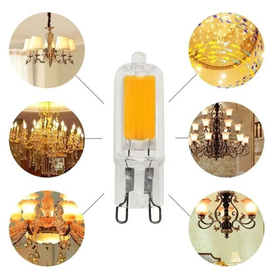 HZZKZZ Super Bright G9  LED Light Bulb 7W 9W 12W15W 220V Glass Lamp  Constant Power Light LED Lighting G9 COB Bulbs