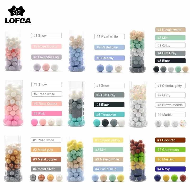 50Pcs/lot 15MM Round Shape Silicone Beads Food grade silicone Bpa free For Keychain Necklace Accessories for making jewelry