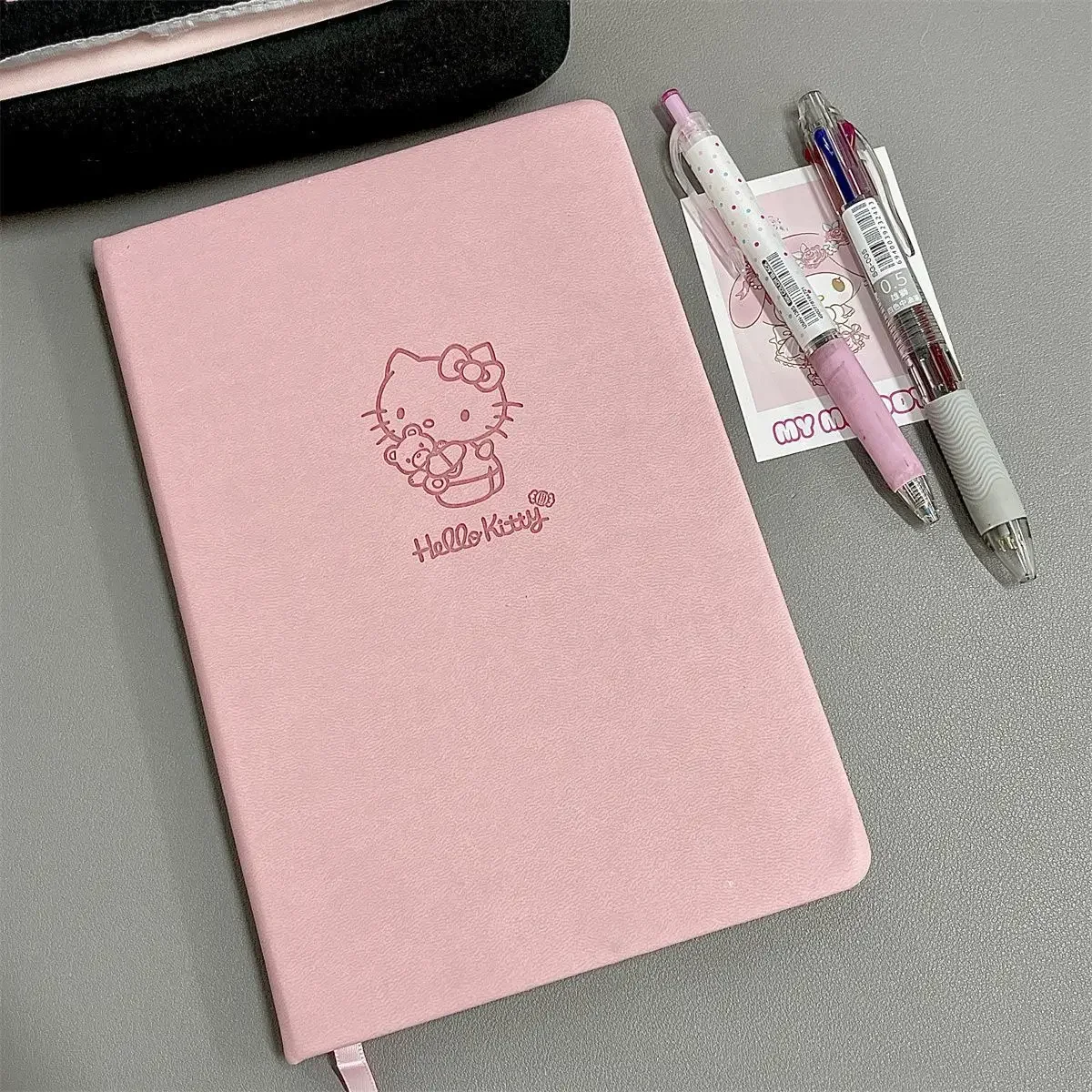 Hello Kitty Notebook animated Pink student notepad Sanrio Cute cartoon memo Diary Office stationery gift for children