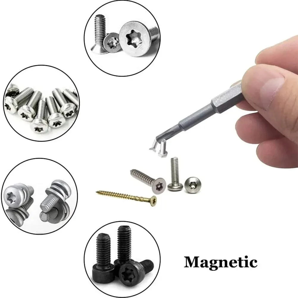 12Pcs Hex Bits Driver Tamper Proof Security Drill Magnetic Bit Set Torx Screwdriver Flat Head F1FC High Quality 50mm