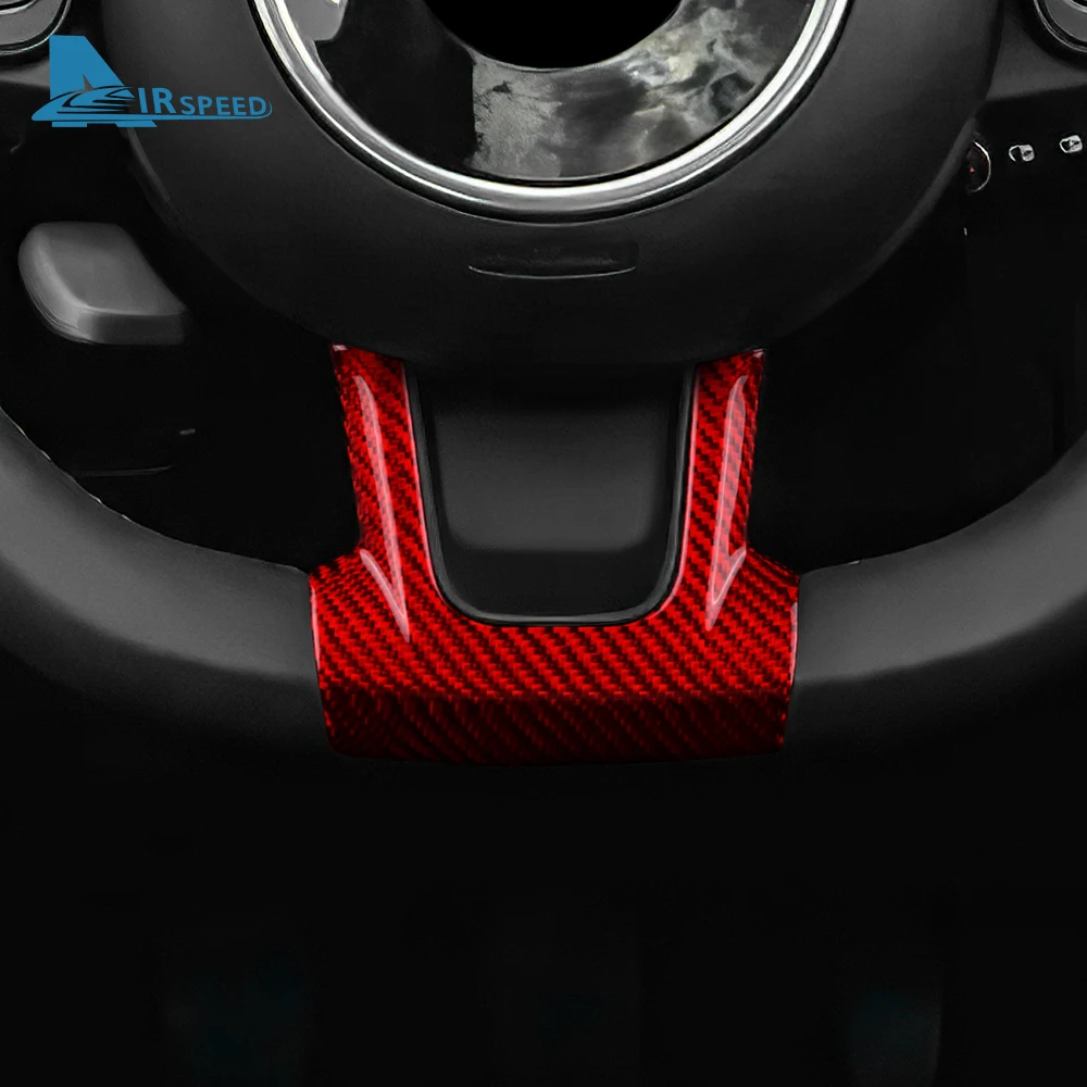 Real Hard Carbon Fiber Sticker For Fiat 500 Abarth 595 695 2020 2021 2022 2023 Car Steering Wheel Bottom Frame Trim Accessories