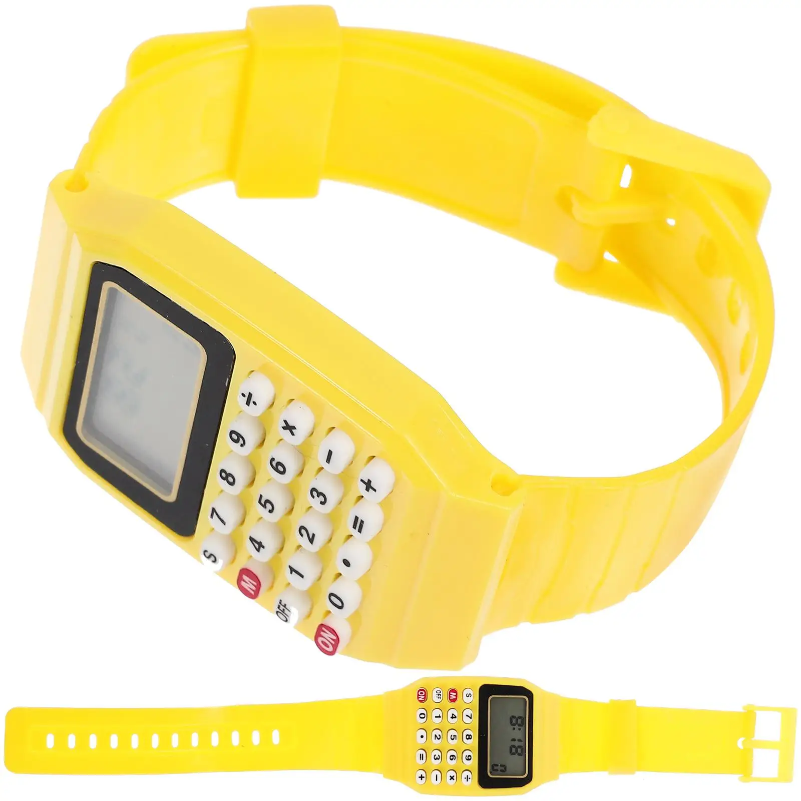 

2 Pcs Kid Watches Calculation for Kids Girl Yellow Children Calculator Wrist Toddler