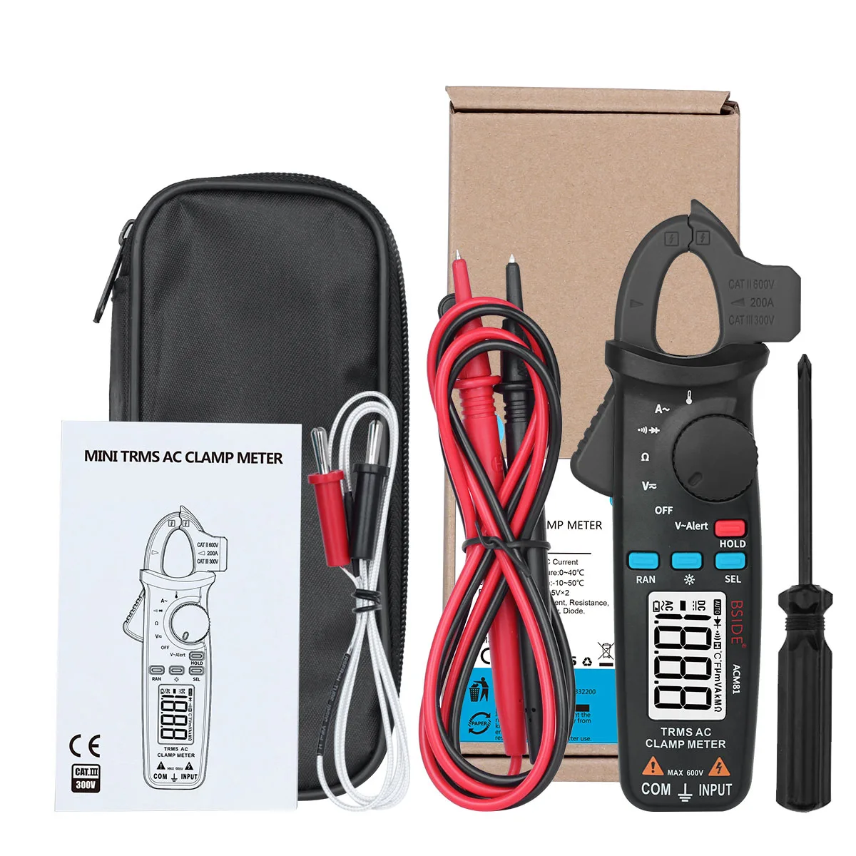 BSIDE ACM91 or ACM81 Mini Trms AC/DC Clamp Meter Low Impedance Low Current Available Auto Repair Clamp Type Multimeter