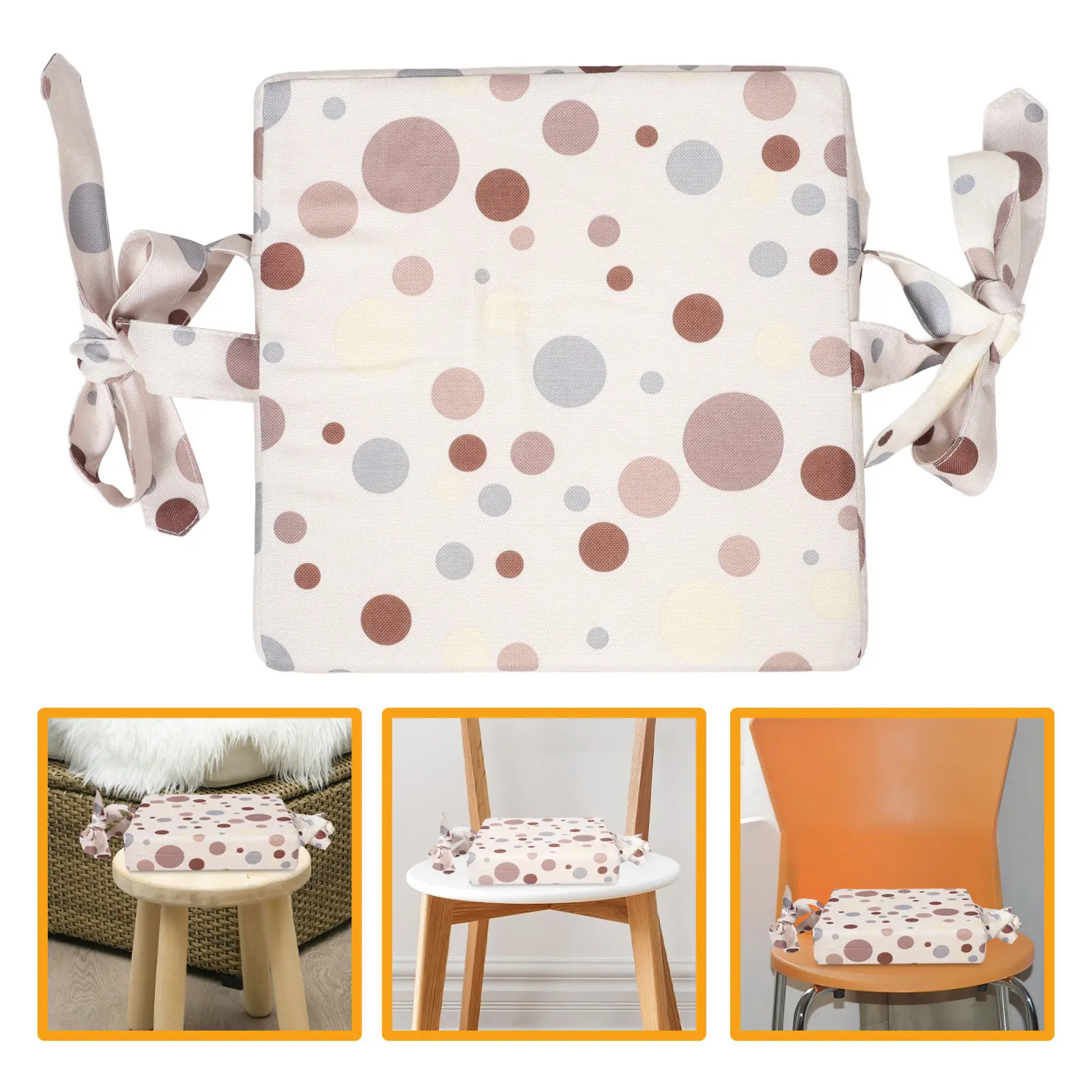 Toddler Booster Seat Thickened Sponge Cushion Dining Chair Booster Seat Portable Washable Detachable Fix Straps