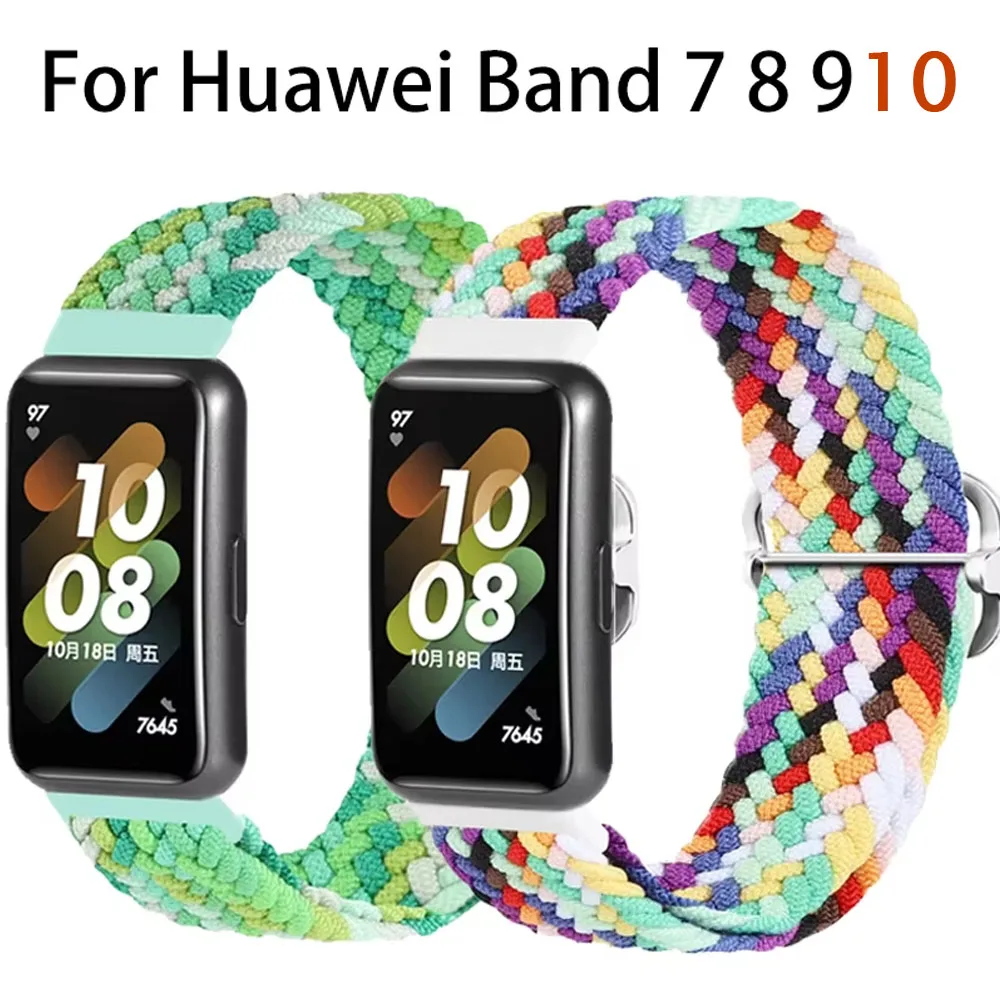 

Nylon Loop Strap For Huawei Band 10/9/8/7 Original Breathable Bracelet Wristband For Huawei band 7/8/9/10 Accessories Watchband