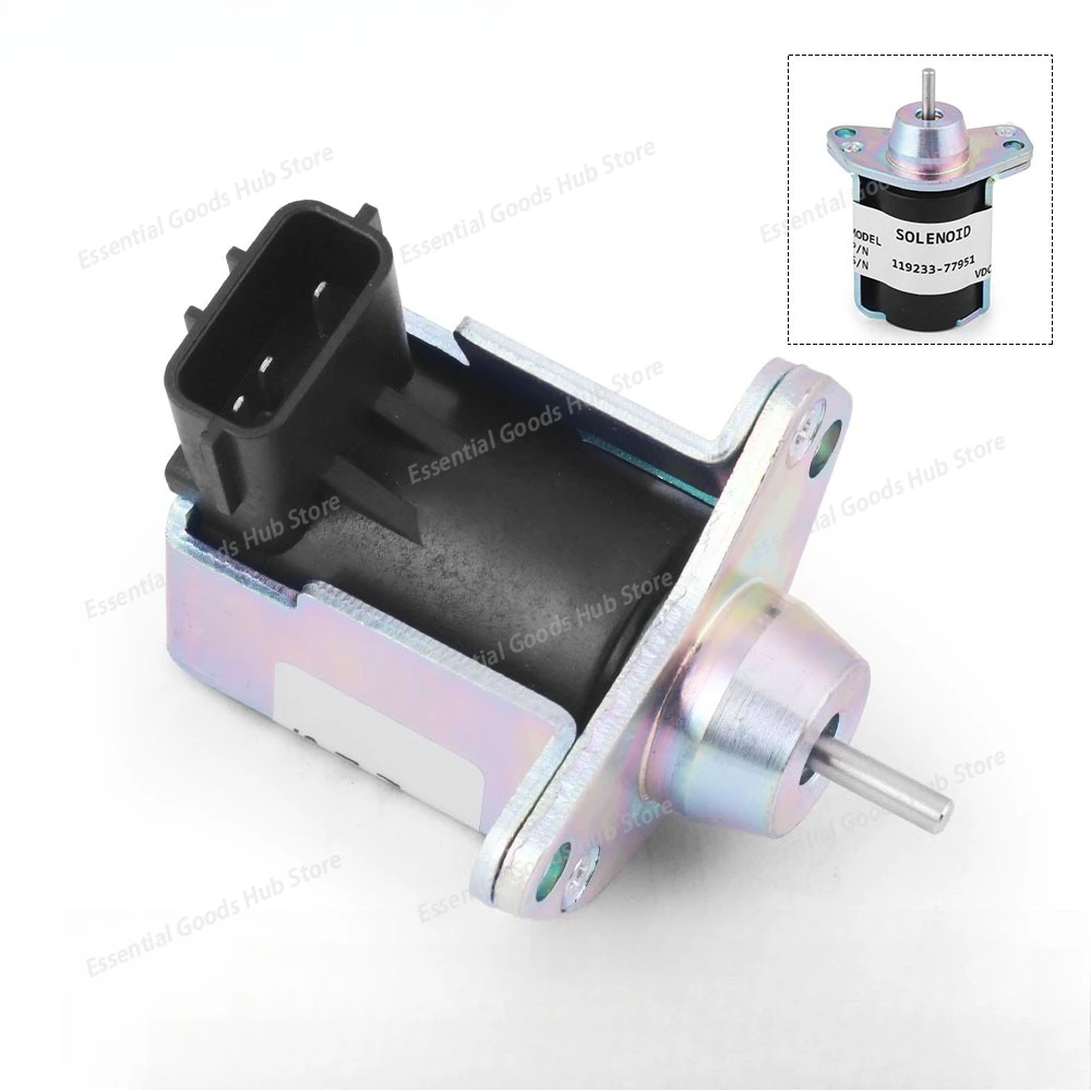 

Stop Solenoid Valve 119233-77952 / 119233-77951, Compatible with For Yanmar 1503ES-3TNA72 Engines