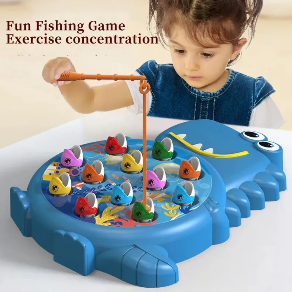 Magnetic Baby Fishing Toy Early Educational Fishing Dish Electric Fishing Toy Set Colorful Easy Magnetic Fishing Game Toys