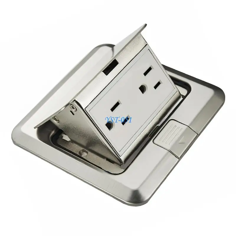 E15A America Standard 6 Hole Steel Floor Socket with High Conductivity Waterproof Floor Outlet for Home & Office